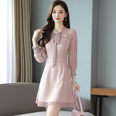 高腰连衣裙2019新款春淘宝优惠券