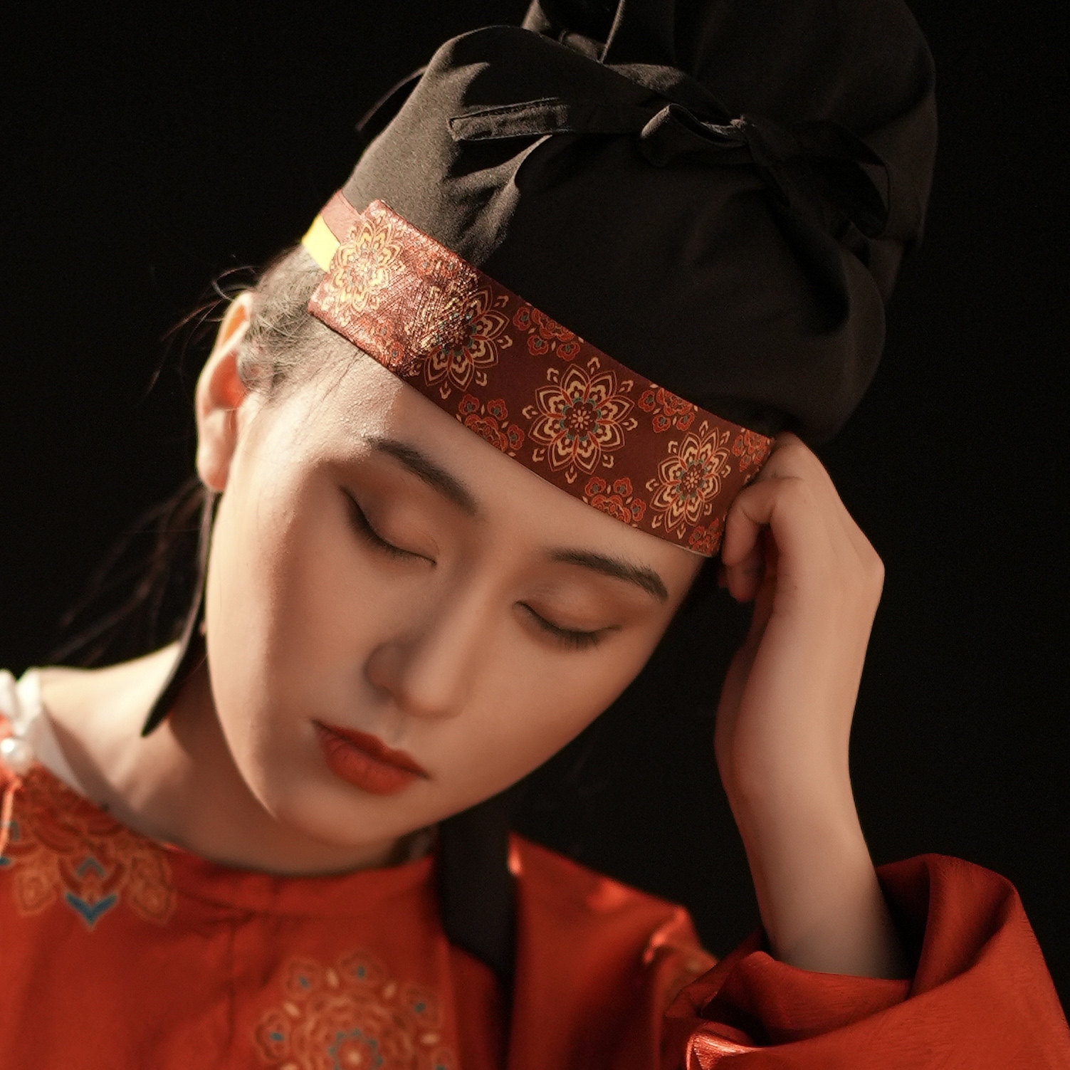 【千玺】汉服抹额发饰头饰圆领袍发带唐代复原壁画束发绳古装配饰