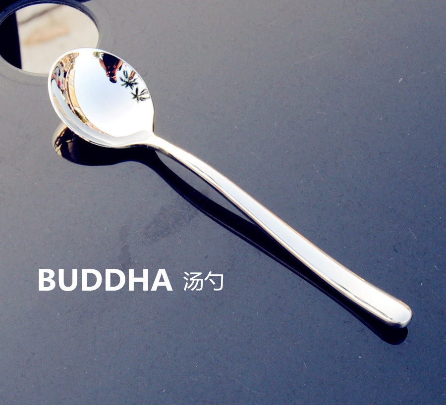 月光系列高档不锈钢汤勺buddha西餐主餐勺 席面勺小圆勺