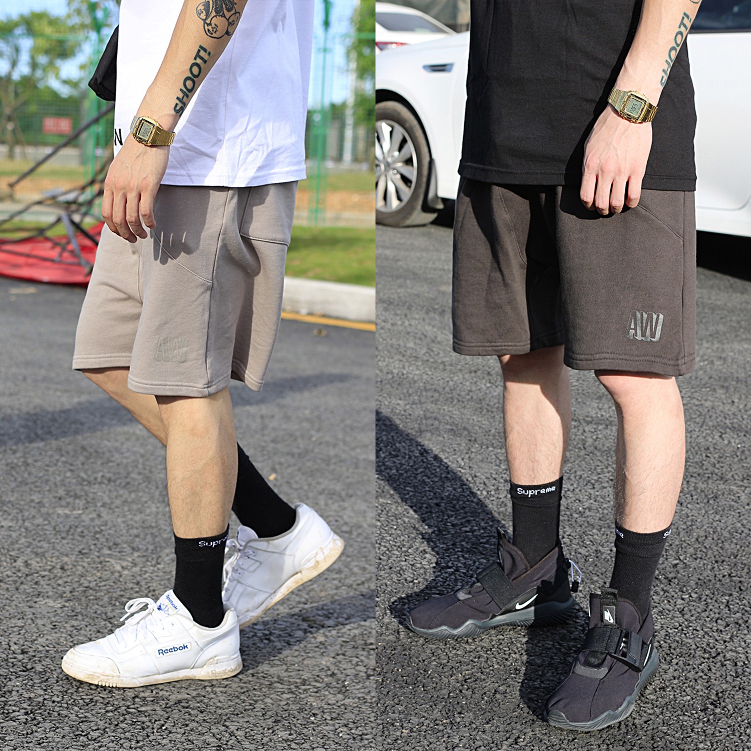 AIRWAY SAGGING SHORTS 黑色毛圈 束绳 五分裤短裤|msdalam kategori Pakaian Lelaki, seluar santai - dari Buy2taobao.com untuk memberikan perkhidmatan ejen Taobao profesional membeli