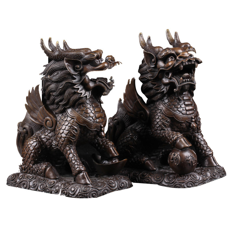 镇宅麒麟铜摆件 重6.1kg 驱邪庇佑 佛法加持