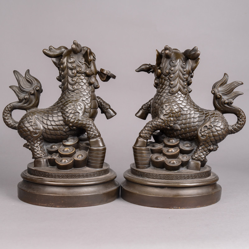 栖真禅寺 双麒麟献瑞摆件 5.86kg 镇宅纳福 招财进宝 佛法加持