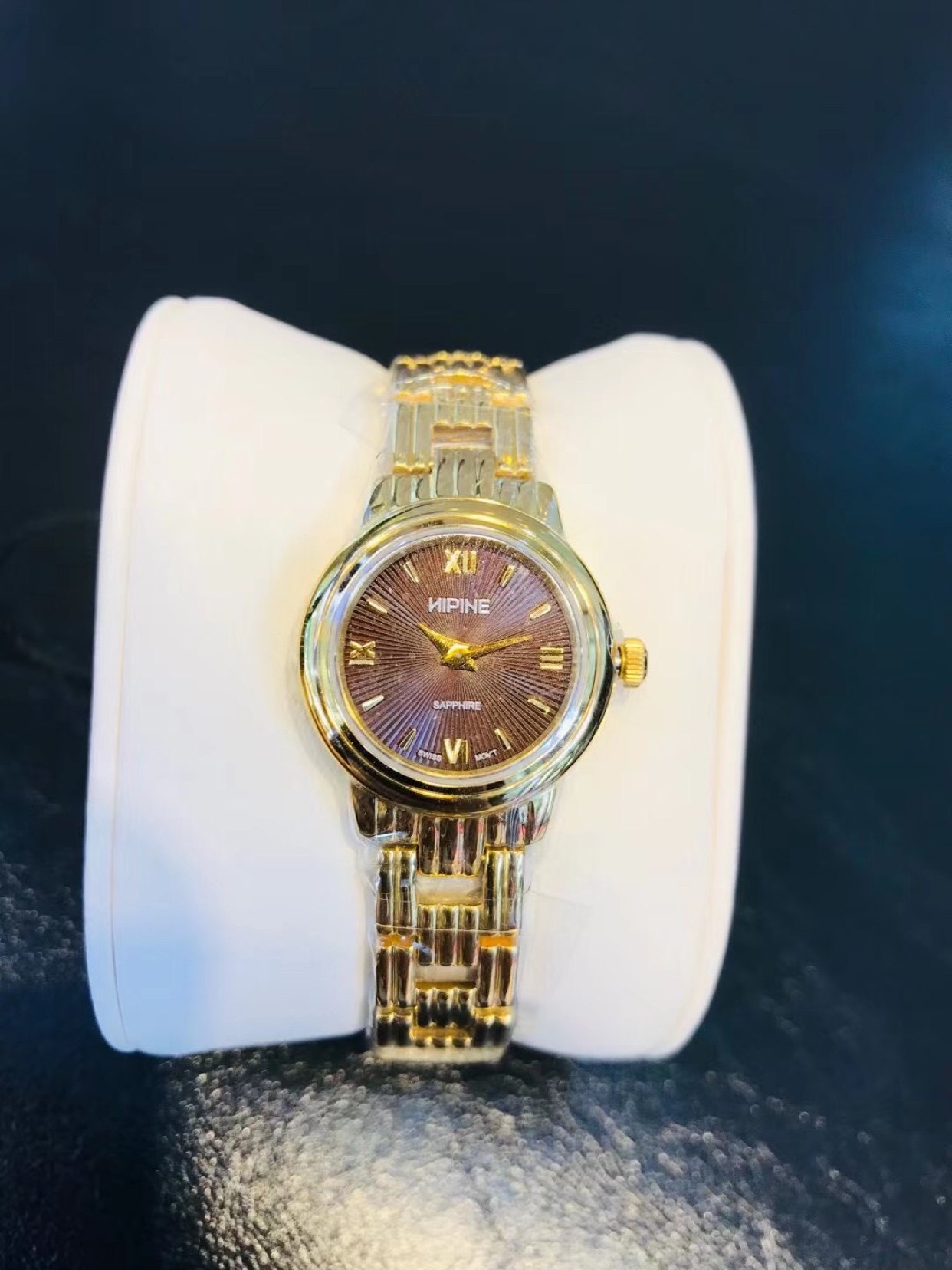 西普尼金表女纯金999足金石英女表进口机芯腕表女士黄金手表送礼