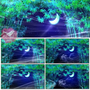 月光下的凤尾竹云南傣族舞蹈葫芦丝竹林大屏幕led晚会背景视频