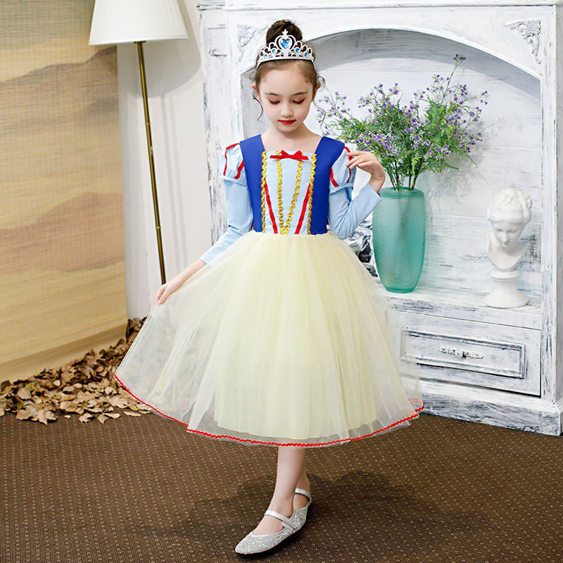 女童春装连衣裙21新款白雪公主裙儿童裙子中大童女孩童装演出裙子