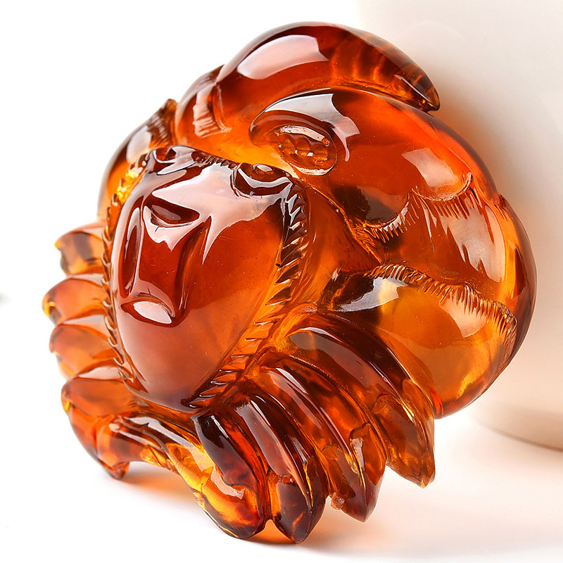 23.31g【强荧光】琥珀金红螃蟹琥珀吊坠k1747