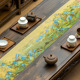 千里江山图餐桌茶台防水桌旗新中式禅意茶席垫子日式桌布茶布茶巾