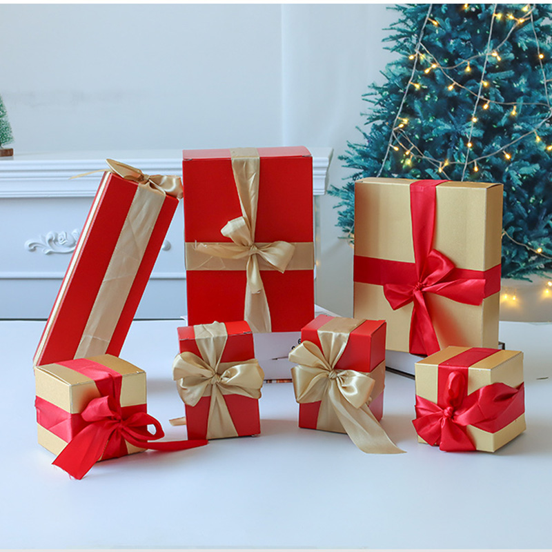 圣诞装饰品礼物盒摆件橱窗场景布置礼品空盒子金色礼盒堆头道具