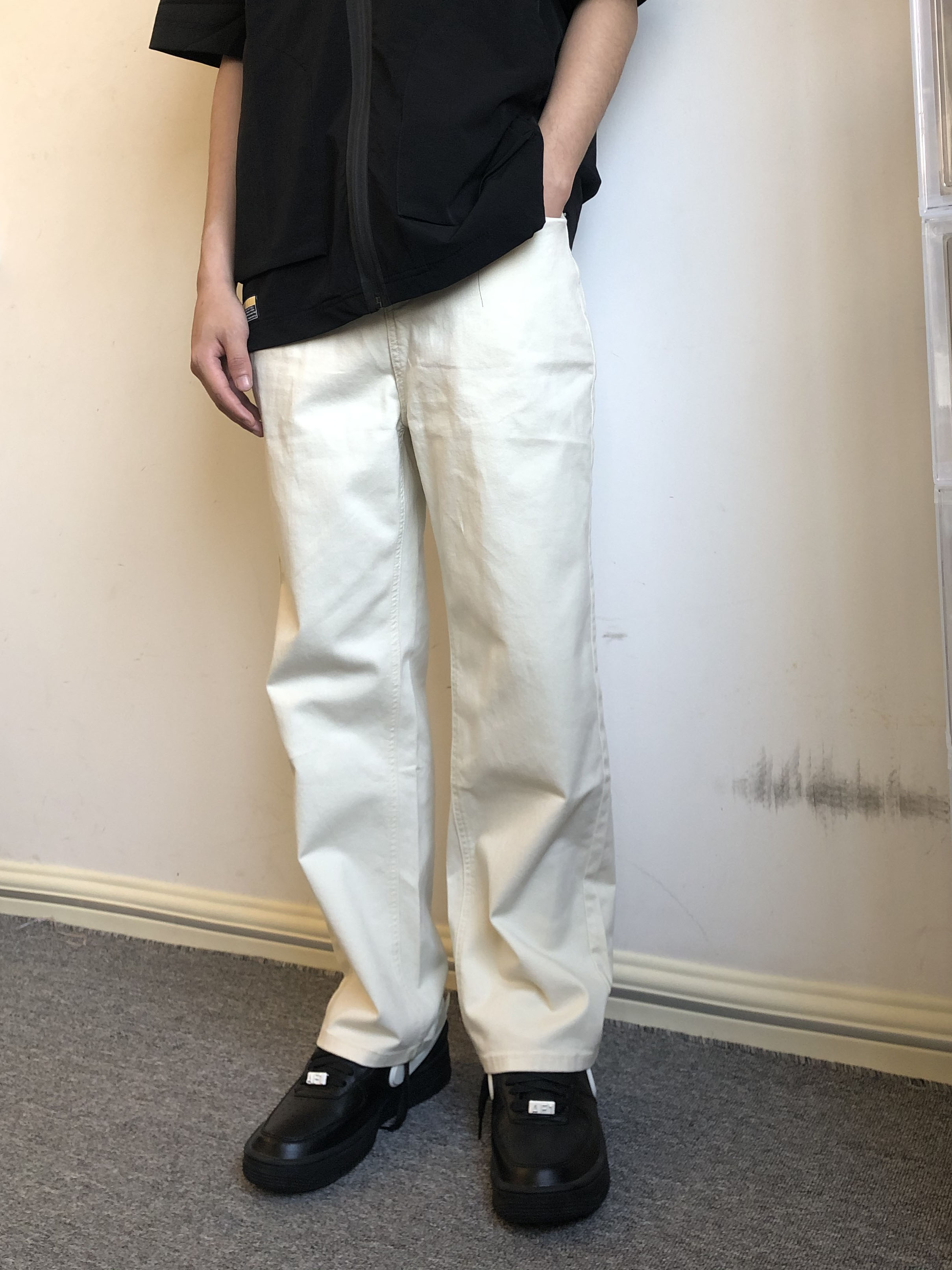 soxiox夏季日系cleanfit垂感直筒裤男女宽松弹力日韩系风格休闲裤