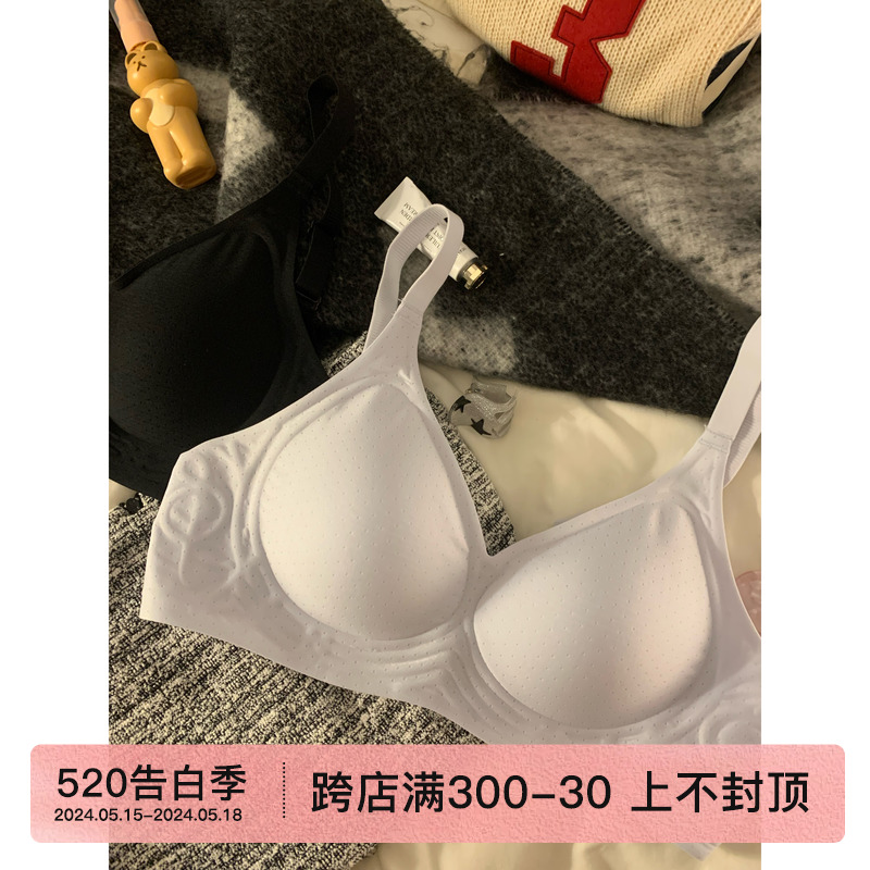 无痕内衣女夏季薄款果冻条软支撑防下