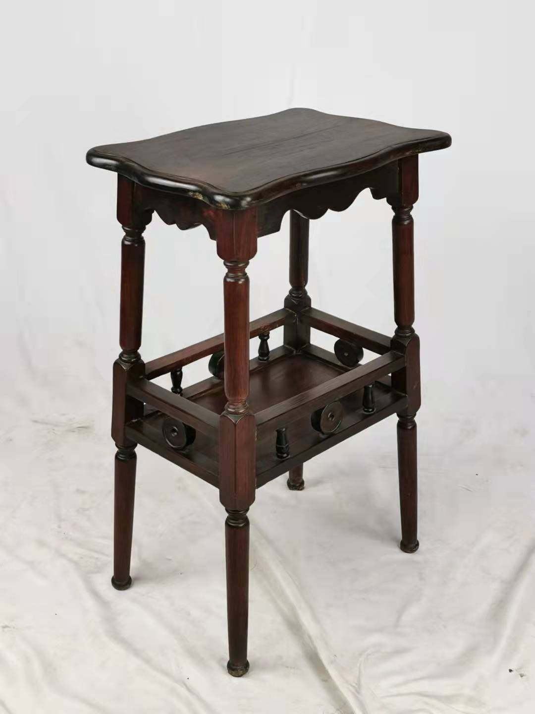 民国海派老家具 老红木交趾黄檀大红酸枝双层茶几