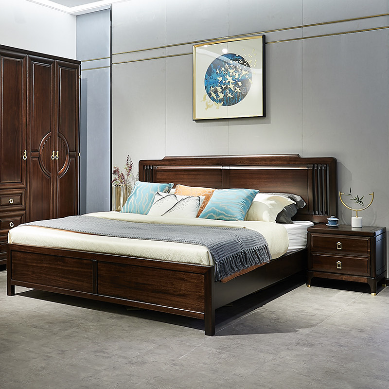 乌金木床全实木