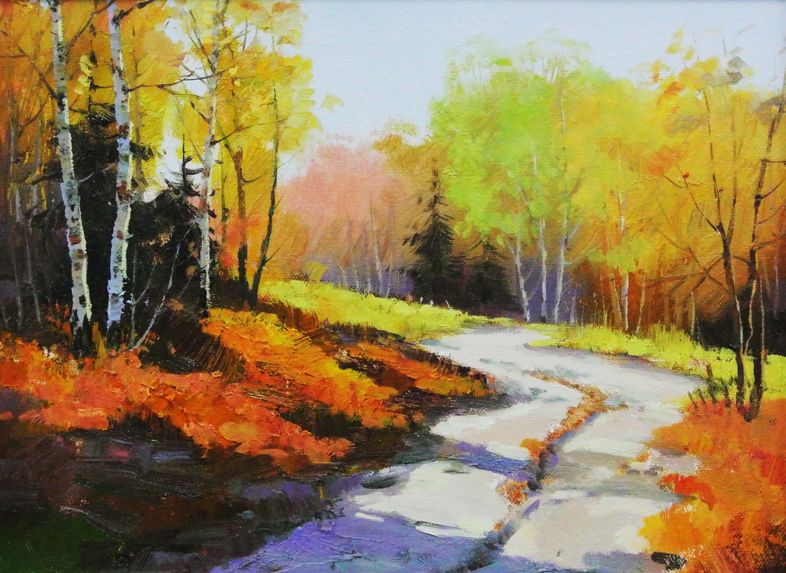 张英菊《暖秋》布面油画