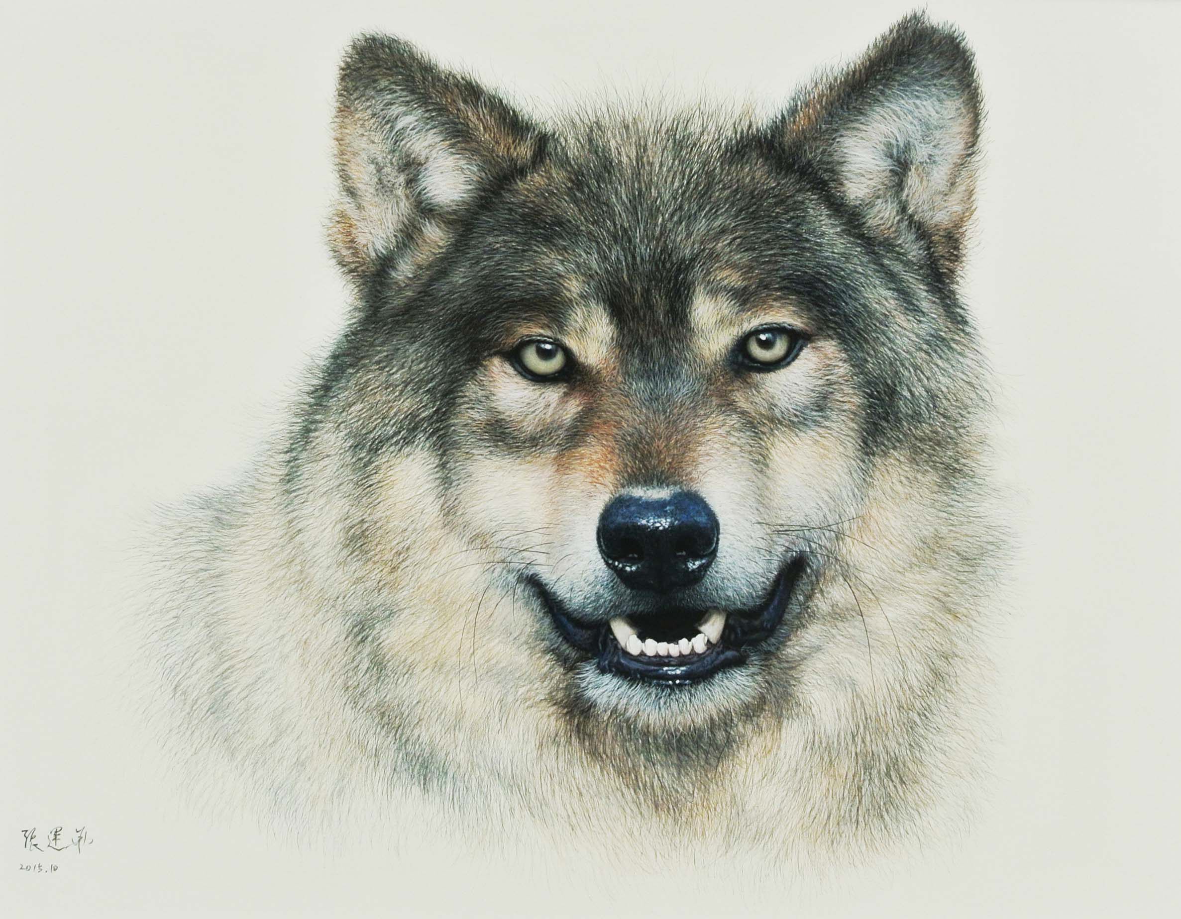 张运华《狼之首领》布面油画
