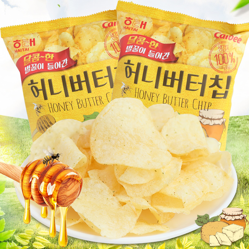 韩国原装进口海太蜂蜜黄油薯片60g网红零食超薄办公休闲膨化食品