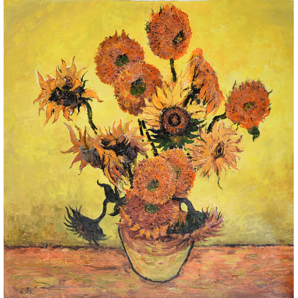 【双十二】 匿名拍卖 临梵高油画《向日葵》实力派画家