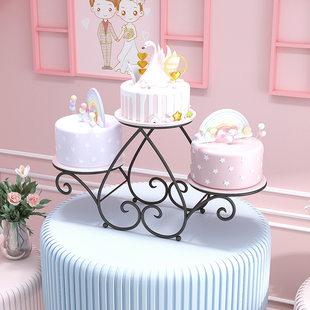 欧式新款创意桃形蛋糕架子三层生日婚庆婚礼多层模型甜品展示台架