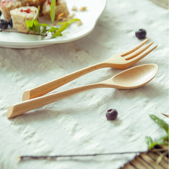 外单榉木 木制勺叉餐具 西餐 日式简约 天然创意设计 zakka