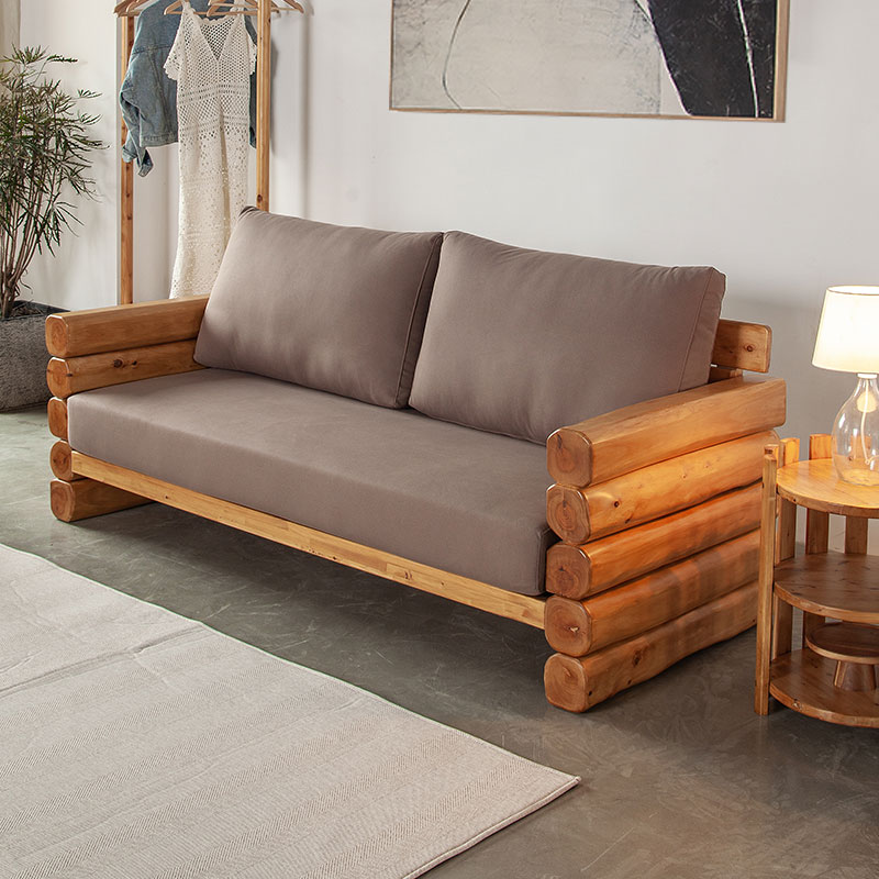 实木原生态实木沙发三人双人凉椅单人组合柏木纯原生态民宿家具优惠券