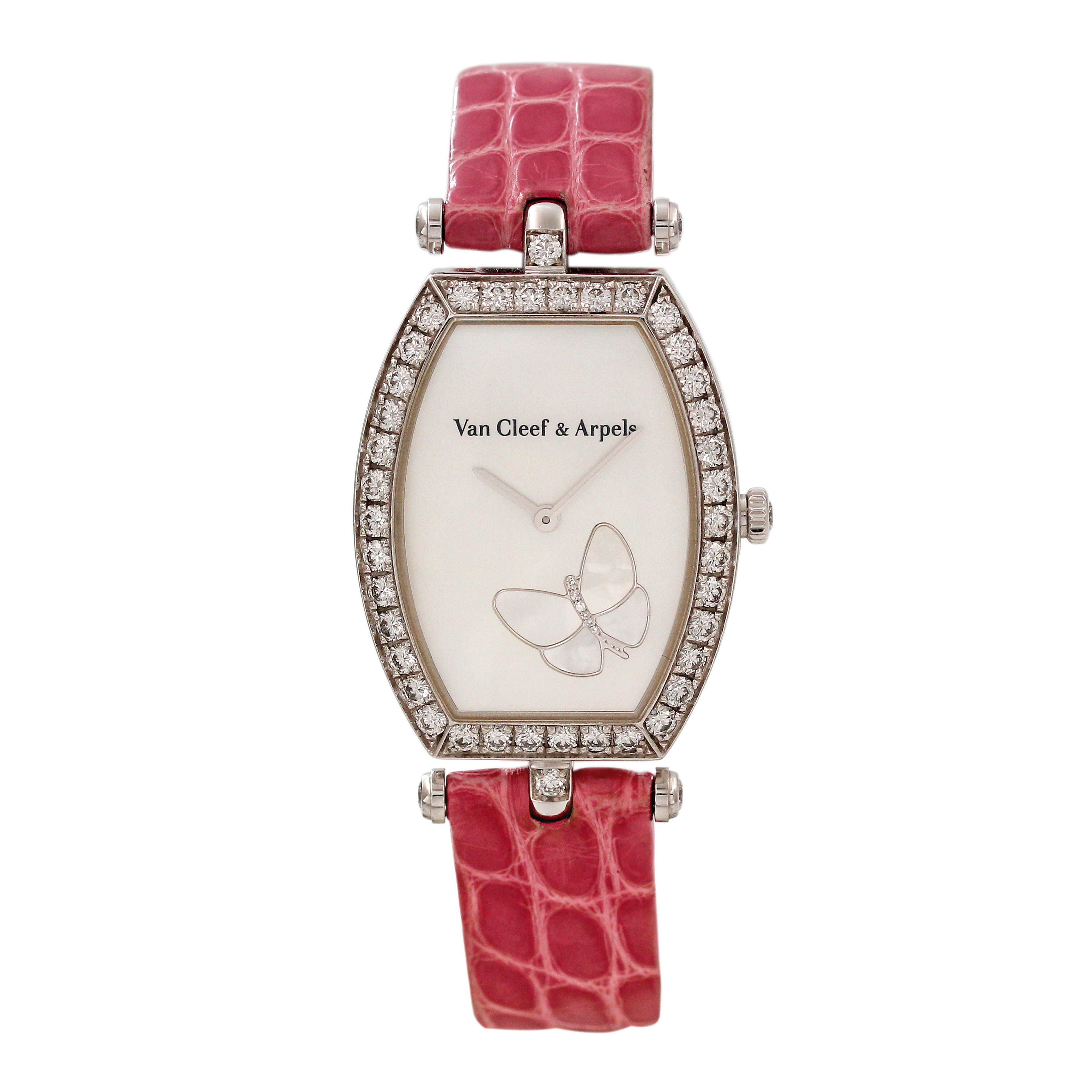 【9.5新】梵克雅宝女士腕表系列18k白金镶钻石英女表