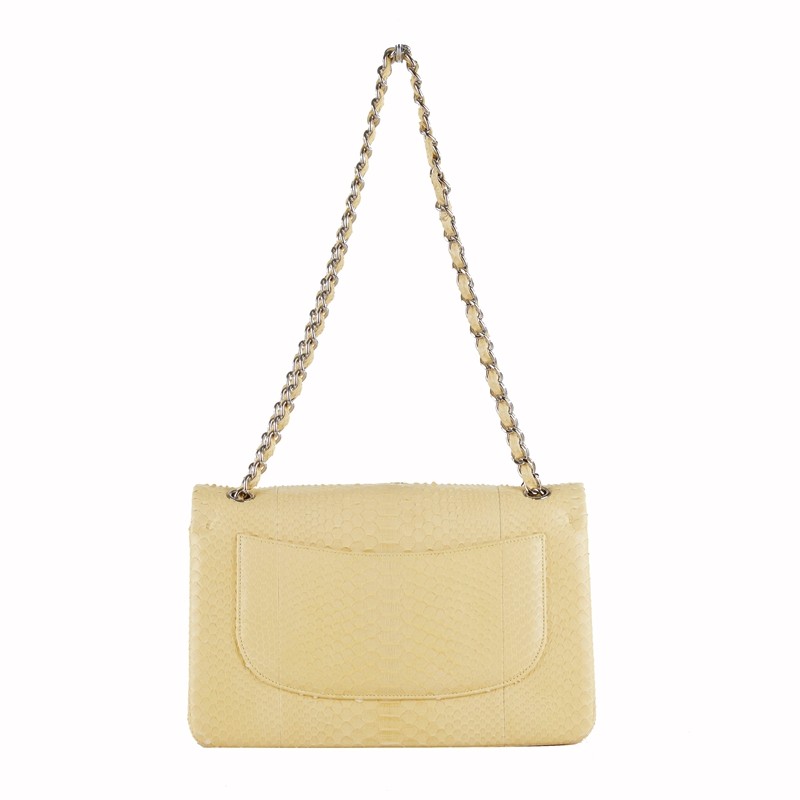【全新】chanel/香奈儿 蛇皮 黄色 jumbo 女士单肩包