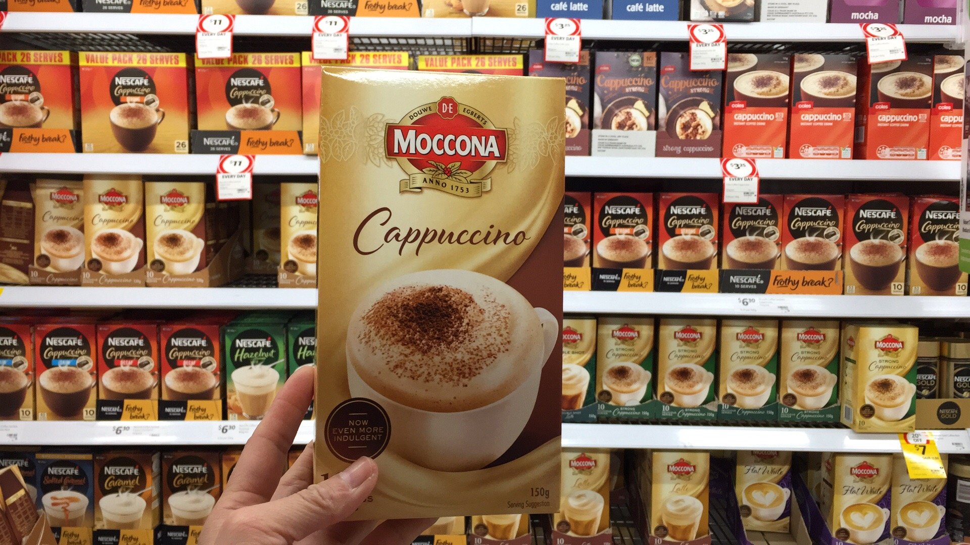 现货新款澳洲moccona摩可纳经典烘培速溶咖啡10条装新包装kfei