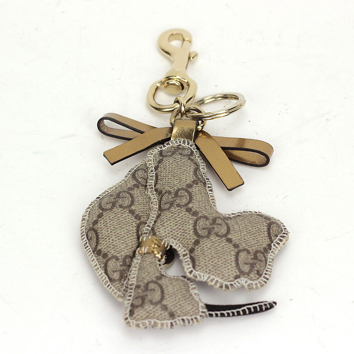 【9新】 gucci 大丹犬 帆布 钥匙扣