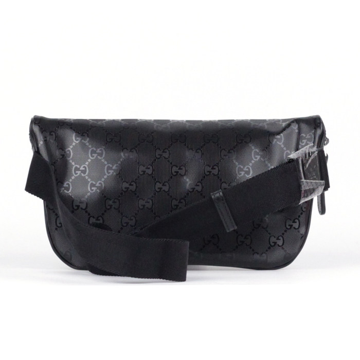 【9.9新】 gucci pvc 黑色 男士 腰包