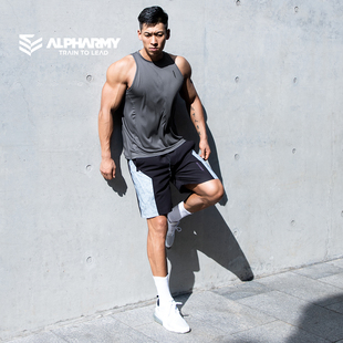 Alpharmy坎肩背心男健身速干无袖T恤运动宽松肌肉型训练潮流个性