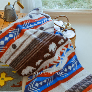 瑞典KLIPPAN羊羔毛露营毯北欧INS冬季厚盖毯沙发床尾毯户外羊毛毯