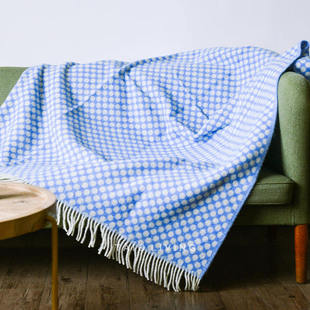 瑞典KLIPPAN纯羊毛毯北欧俏皮波点DOTS哥特兰羊毛沙发毯床尾盖毯