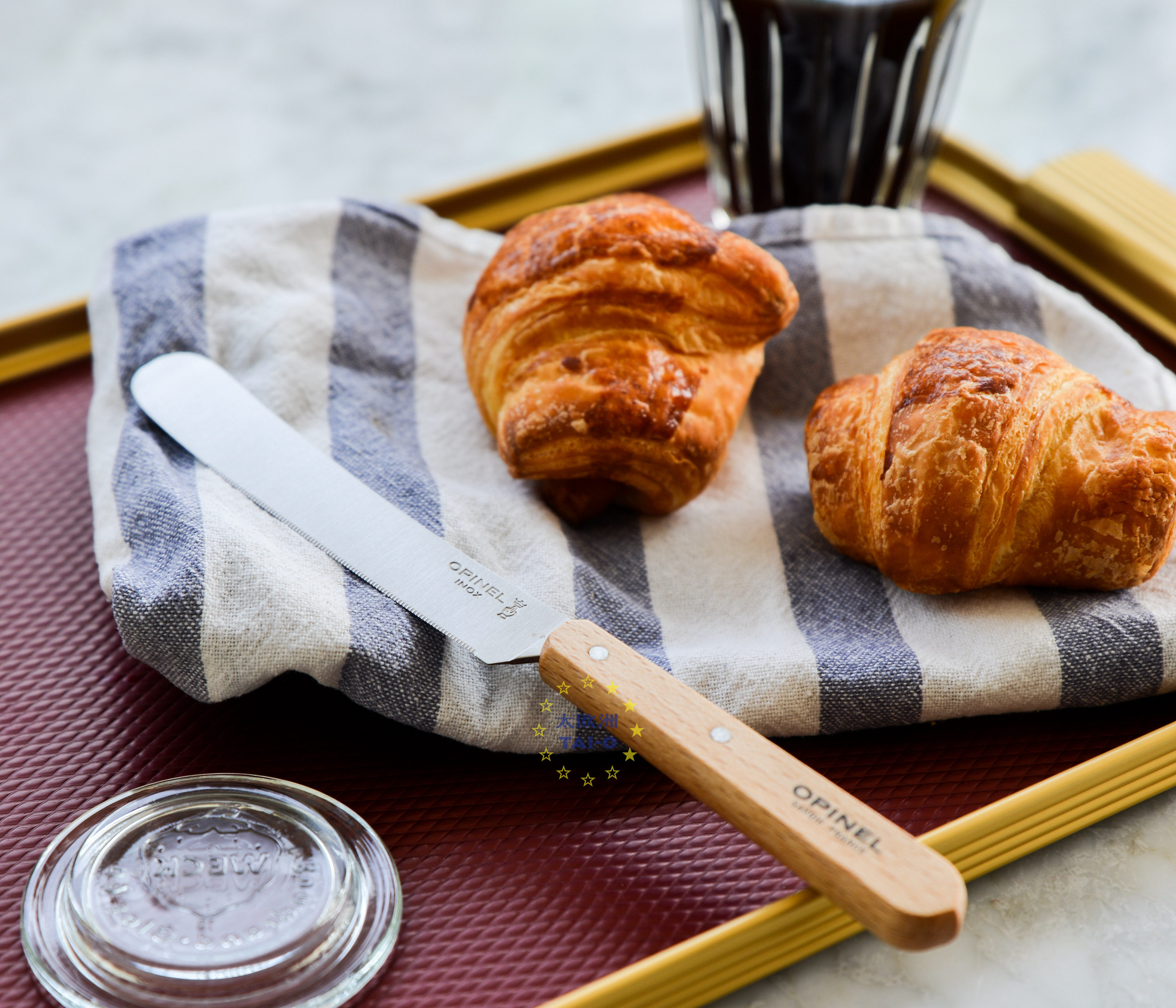 法国进口opinel 法式早餐抹黄油果酱切面包实木手柄不锈钢刃