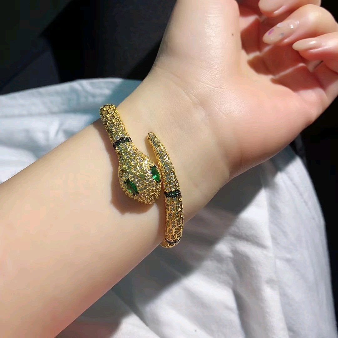 a大牌高端饰品的优惠券大全—a牌原厂五月新品守护神灵蛇开口银饰手镯