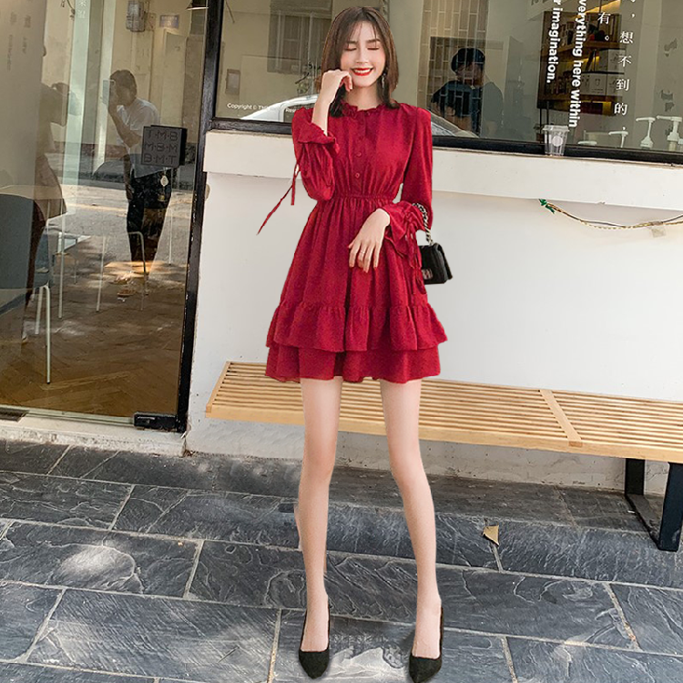 冬裙新款女加厚中长款韩版学生复古秋裙气质连衣裙长袖时尚小个子|ruв категории Женская одежда, платье - от Buy2taobao.com для оказания профессиональной услуги покупки агента Taobao