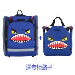 韩国正品小恶魔鲨鱼儿童双肩书包卡通个性幼儿园旅行书包配袋子