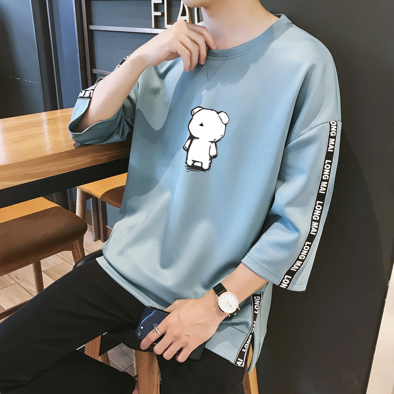 男士短袖t恤秋季七分袖韩版潮流男套装长袖上衣服卫衣春装打底衫|ruв категории Мужская одежда, свитер - от Buy2taobao.com для оказания профессиональной услуги покупки агента Taobao