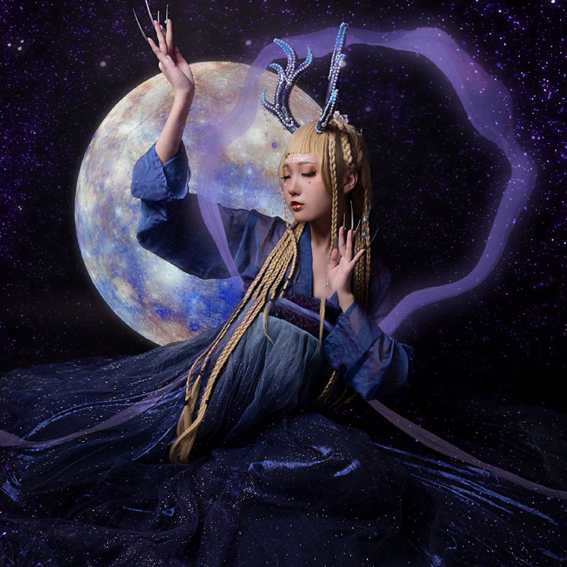 山海集北极星汉服女原创正版中国风学生春夏季记齐胸襦裙星空系列