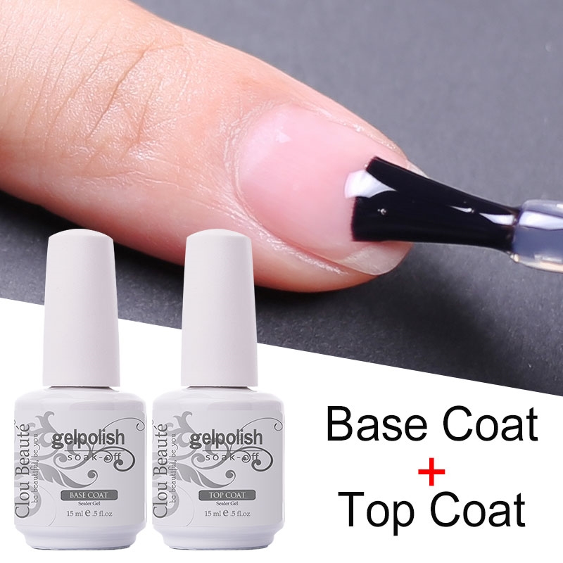 No Wipe Top Coat Base Primer UV Gel Nail Art Tips seal Reinf