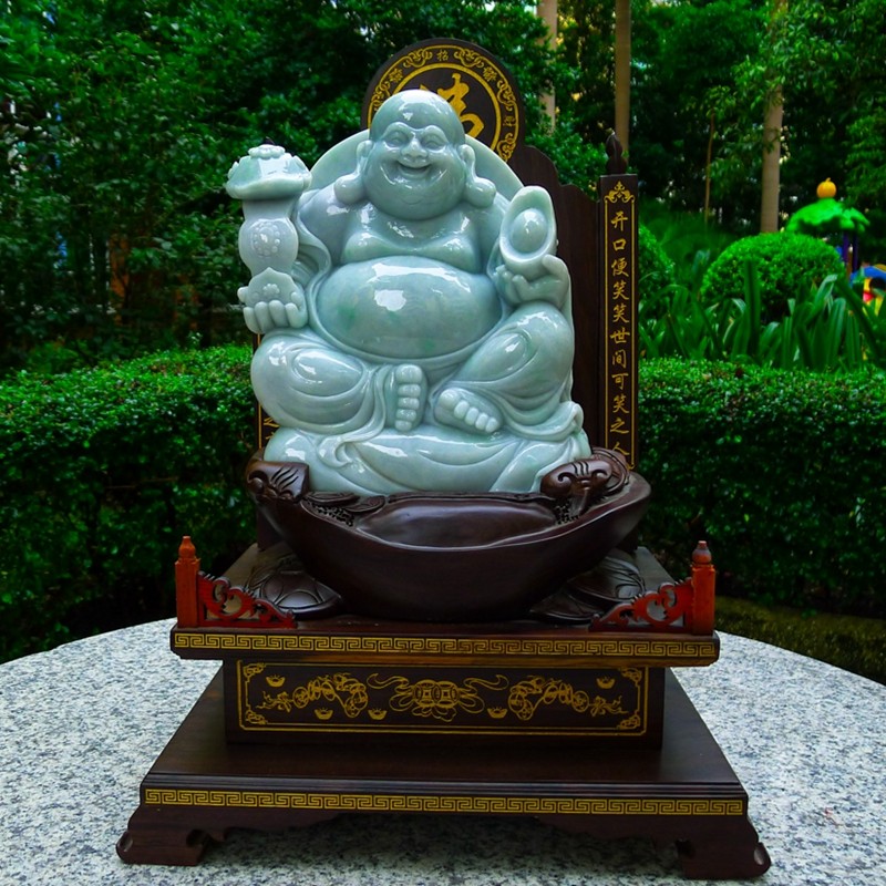 冰糯种翡翠a货招财佛公摆件 11730克