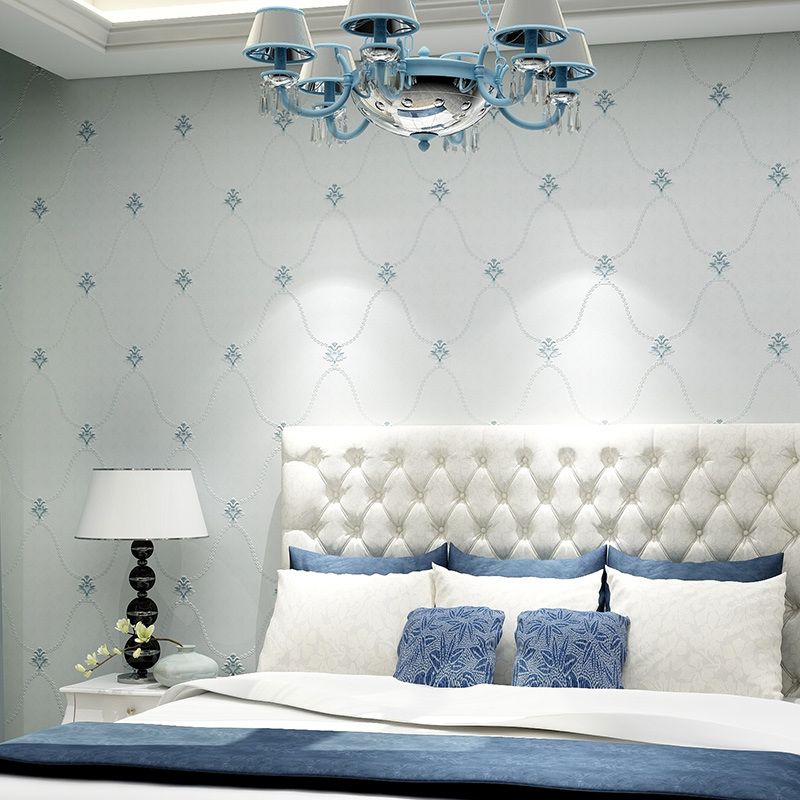 刺绣高档欧式防水墙布 客厅卧室简约现代无缝绣花壁布背景墙