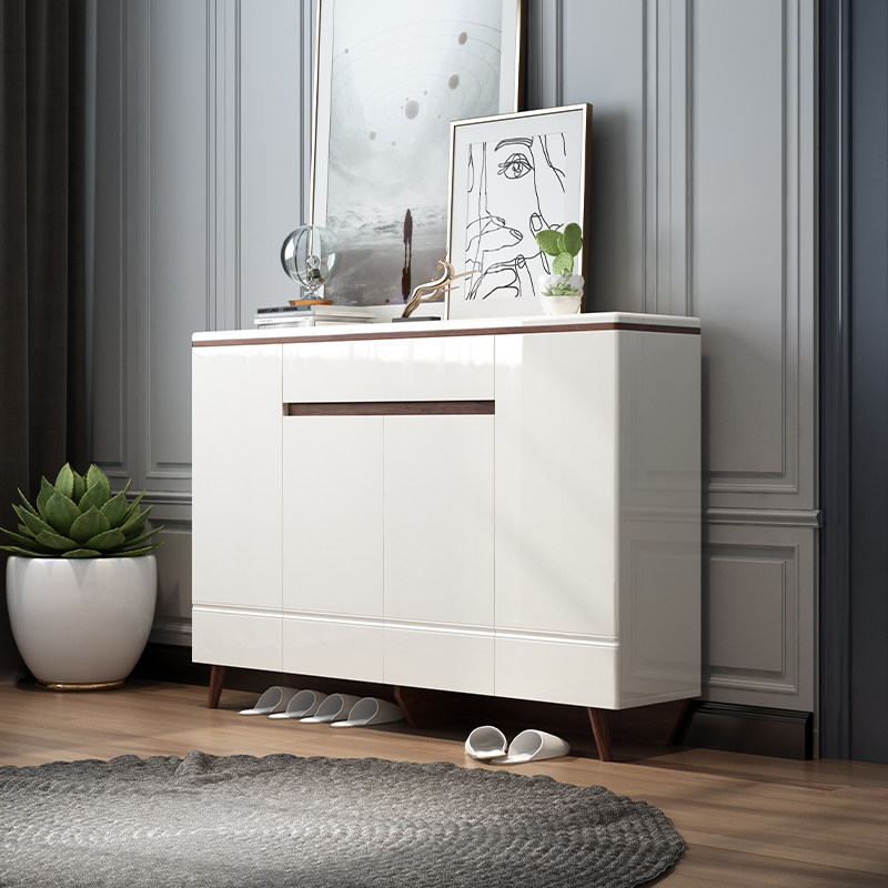 鞋柜新款2020爆款家用门口实木框北欧储物柜简约现代玄关柜大容量