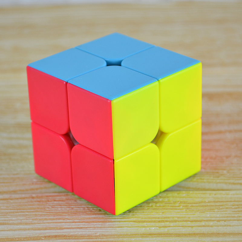 奇艺实色二阶魔方2阶 免贴纸初学者入门带教程 儿童益智力玩具