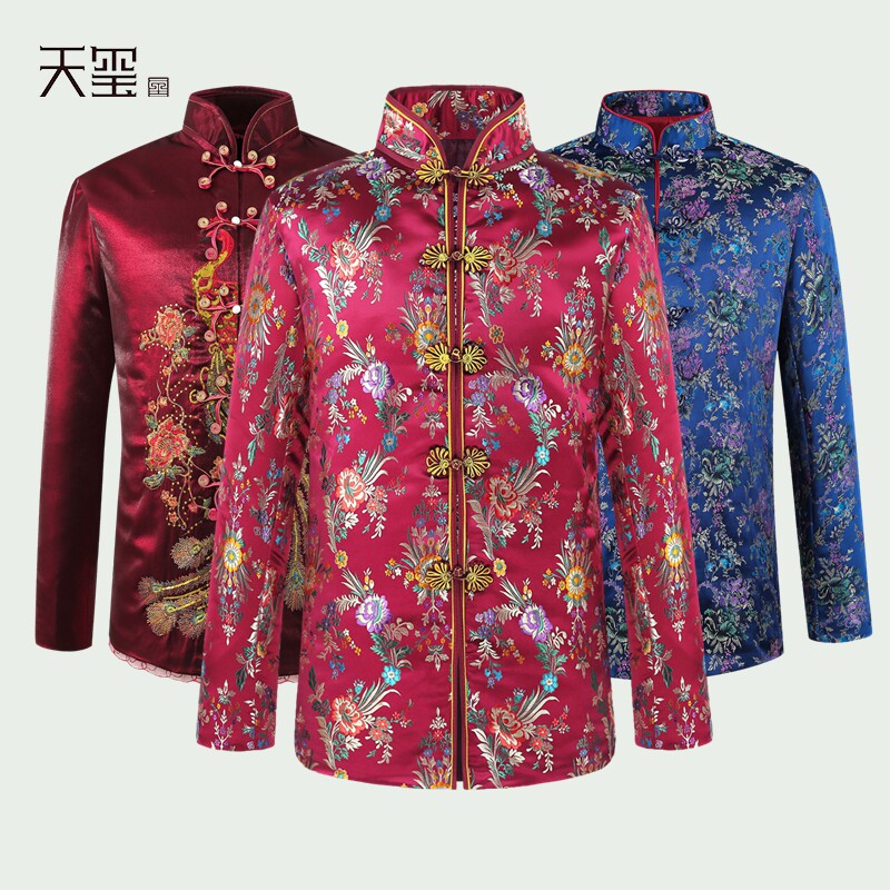 合掌门殡葬用品寿衣男全套五件套寿衣全棉纯棉布老人唐装组合套装