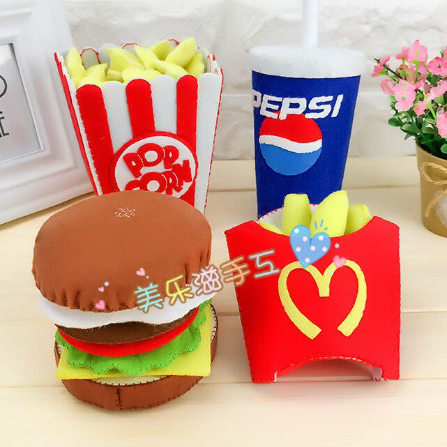 免裁剪 不织布手工diy布艺材料包制作仿真食物披萨汉堡薯条面包已售