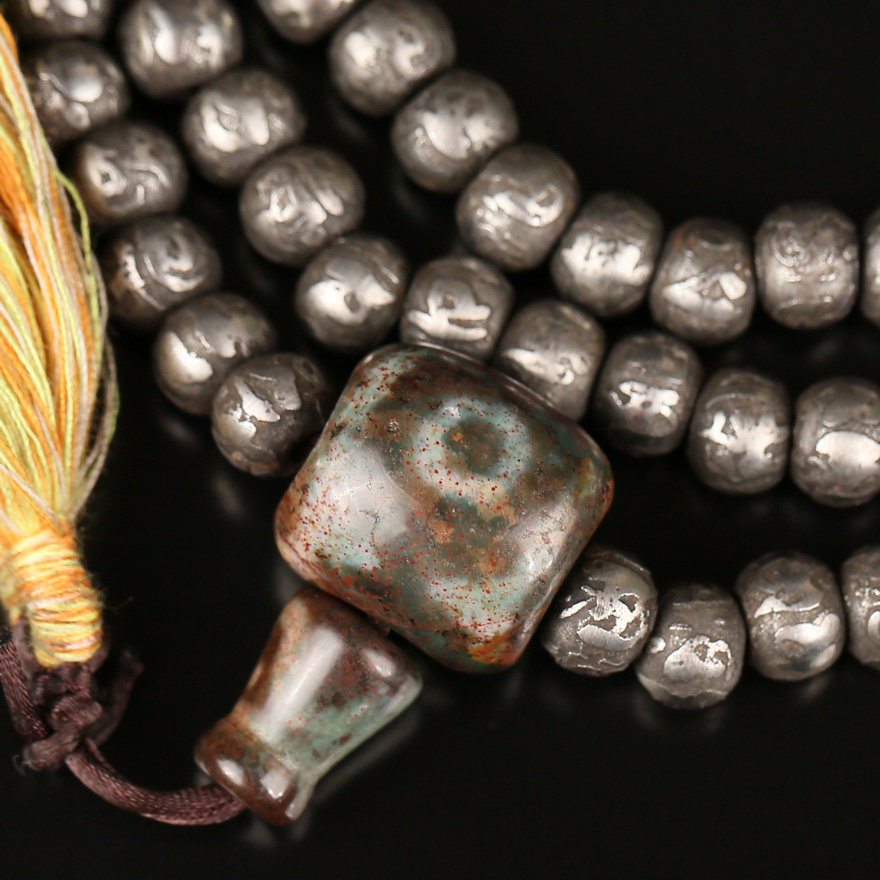 金刚殿供奉 新品藏式108天铁佛珠 真言念珠 大雄宝殿护佑加持