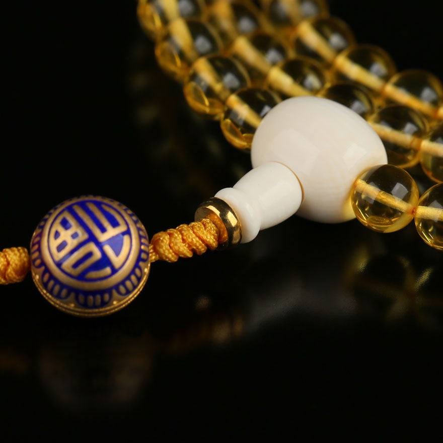 和平寺 汉传佛教七宝琥珀金珀佛珠 念珠 青金石猛犸象牙 佛法加持