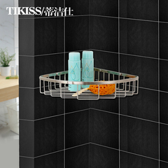 蒂洁仕 浴室置物架壁挂卫生间304不锈钢单层三角网篮淋浴房挂架