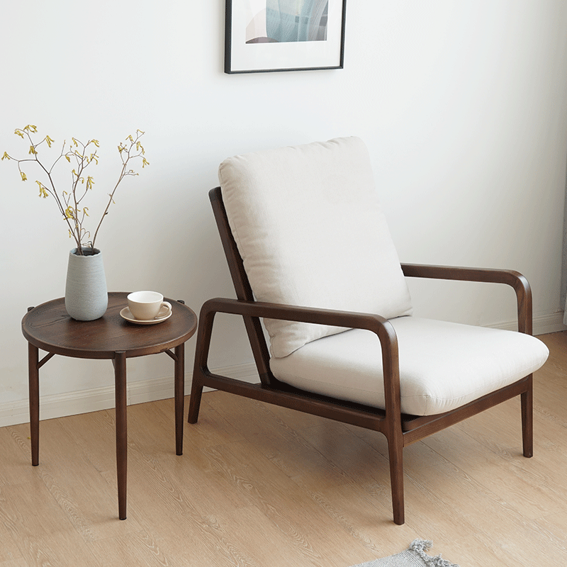 全实木单人沙发椅北欧日式风简约白蜡木休闲现代简约客厅阳台书房