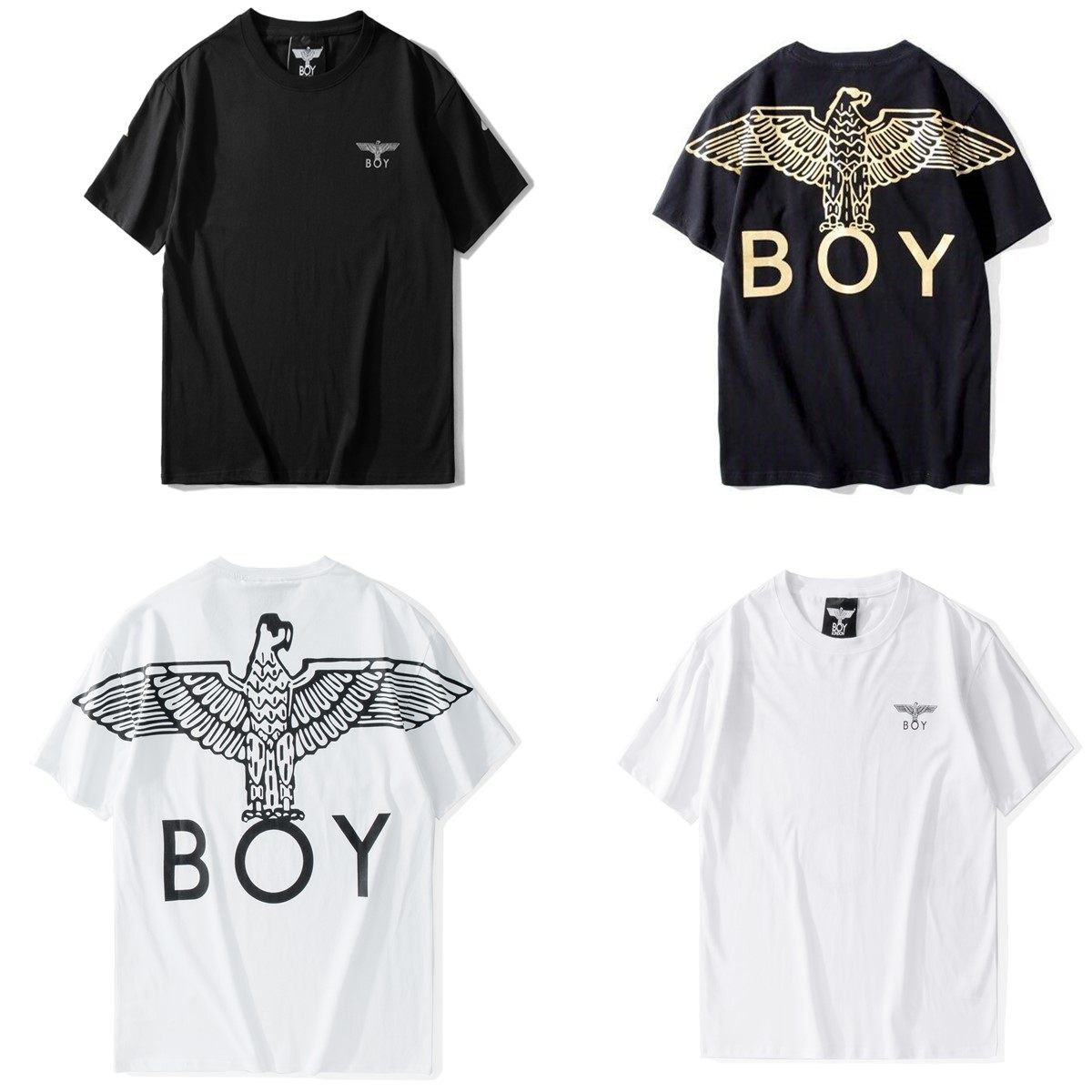 新品boy潮牌飞鹰烫金短袖t恤男 彩色大背鹰t恤女 老鹰短t半袖优惠券