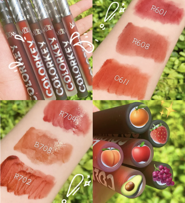 colorkey珂拉琪丝绒空气小黑镜b605唇釉哑光o611镜面b610平价r608